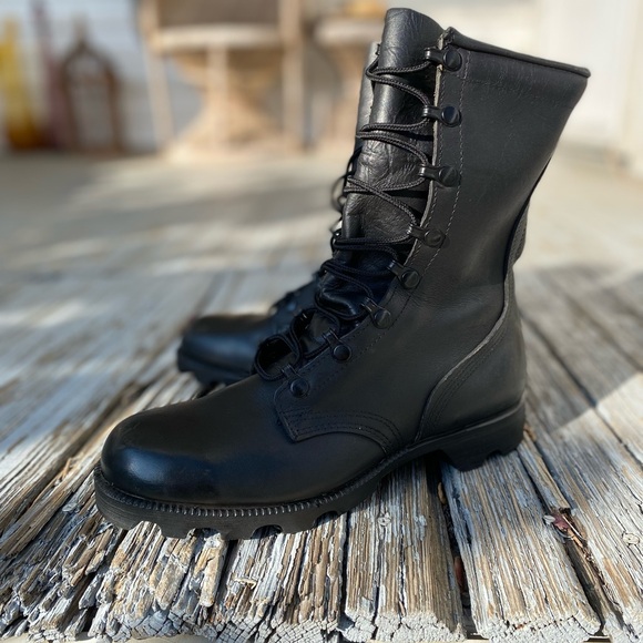 Vintage Combat Boots Altama Military Black Leather Lace Ups Mens 6 / Womens 8 - Picture 3 of 12